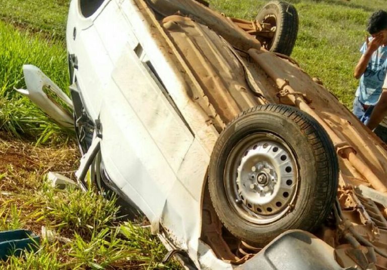 Homem de 41 anos morre e duas pessoas ficaram feridas em capotamento na GO 210 que leva a cidade de Davinópolis