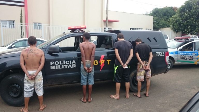 PM realiza operação em Ouvidor, prende três jovens, apreende um menor de idade, todos por tráfico de drogas e roubos a comércios