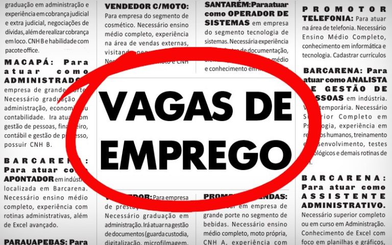 Vagas de emprego oferecidas pela Secretaria de Trabalho e Renda de Catalão (22/05)