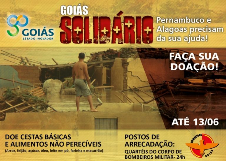 Corpo de Bombeiros de Catalão recebe doações para vítimas das chuvas de Alagoas e Pernambuco