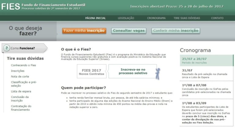 Inscrições para o Fies acabam hoje