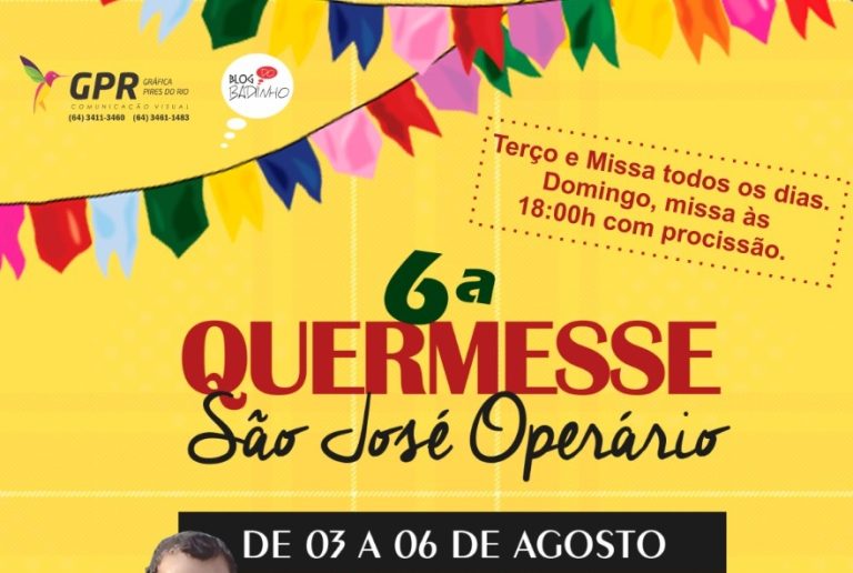 Começa na próxima quinta-feira (03), a 6ª Quermesse São José Operário