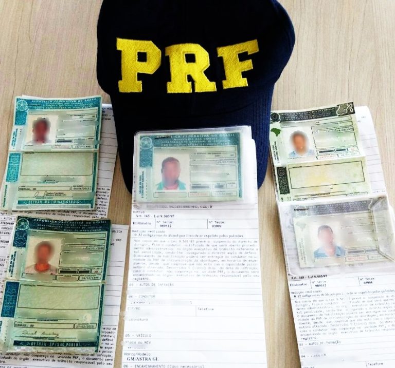 PRF de Catalão flagra cinco motoristas dirigindo sob efeito de álcool na BR 050
