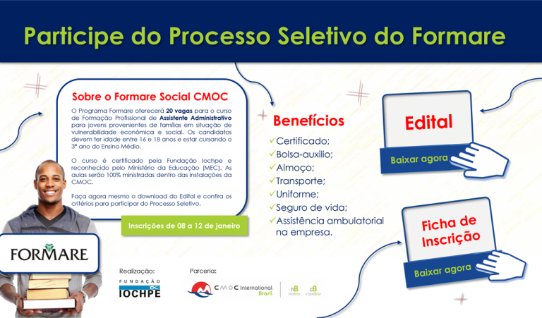 Programa apoiado pela CMOC abre inscrições para jovens em Catalão