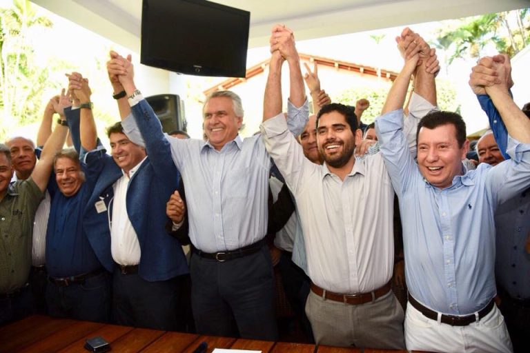 Caiado anuncia sua chapa majoritária com Lincoln Tejota (Pros) de vice, Wilder Moraes (Dem) e Jorge Kajuru (PRP) para o Senado Federal