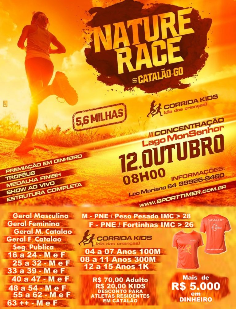 II NATURE RACE de Corrida de Rua acontece na próxima sexta-feira, 12 de outubro