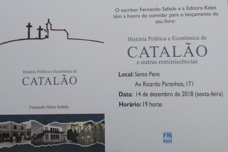 ECONOMISTA FERNANDO SAFATLE LANÇA LIVRO DA HISTÓRIA POLÍTICA E DA ECONOMIA DE CATALÃO