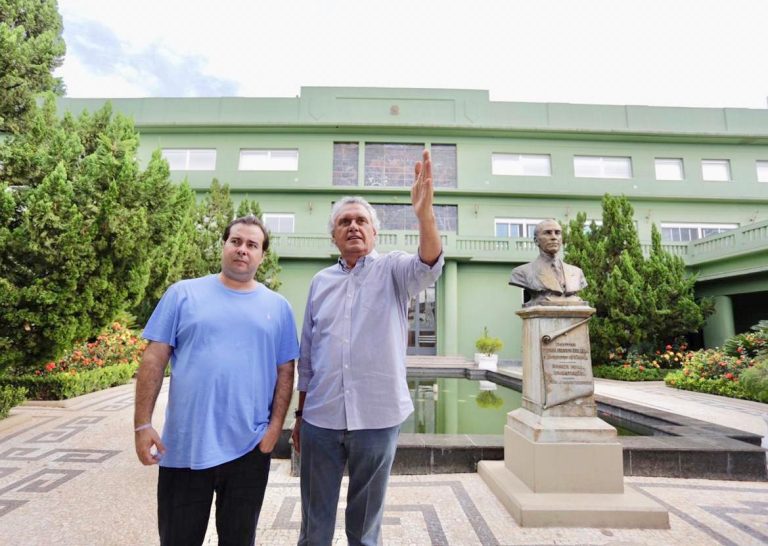RODRIGO MAIA (DEM) FAZ VISITA DE CORTESIA AO GOVERNADOR DE GOIÁS, RONALDO CAIADO (DEM)