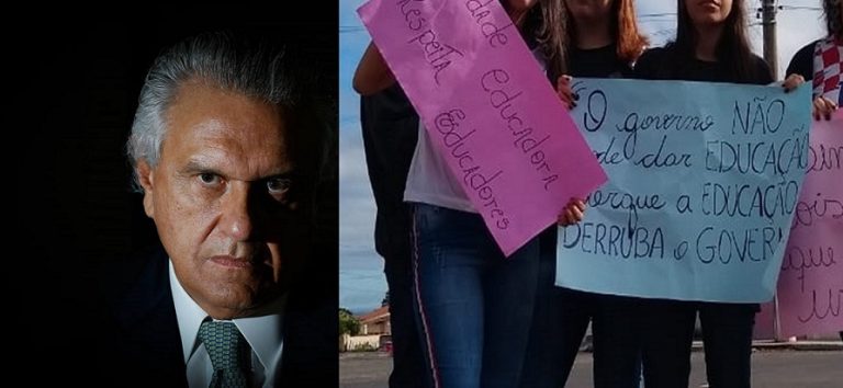 GOIÁS: ESTADO COMEÇA PAGAR SALÁRIOS DE FEVEREIRO, MAS DEZEMBRO SÓ EM MARÇO E PARCELADO; EM GOIANDIRA PROFESSORES E ALUNOS REALIZARAM ATO DE MANIFESTO