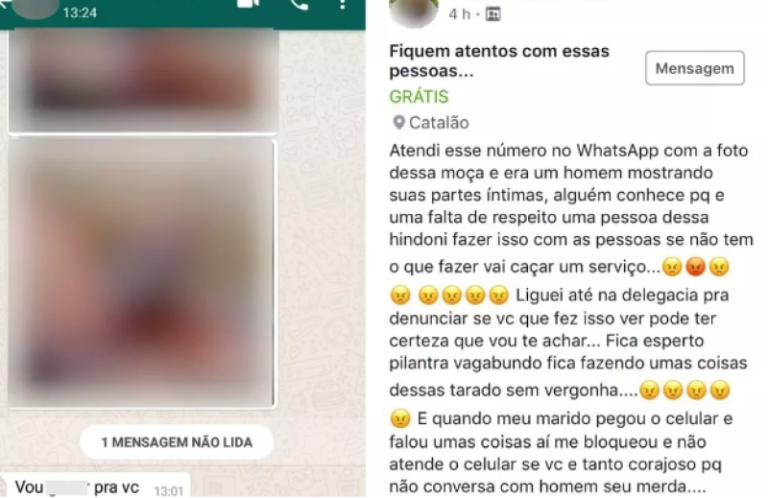 USANDO PERFIL FALSO NO WHATSAPP, HOMEM MOSTRA AS PARTES ÍNTIMAS PARA MULHERES EM CATALÃO; 15 VÍTIMAS JÁ SE MANIFESTARAM E POLÍCIA INVESTIGA O CASO