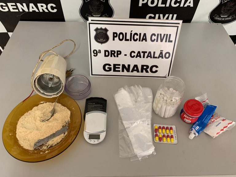 CATALÃO: HOMEM DE 50 ANOS FOI PRESO EM FLAGRANTE FABRICANDO DROGAS