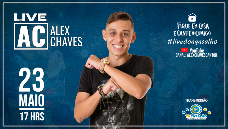CANTOR CATALANO ALEX CHAVES, FAZ SUA LIVE SOLIDÁRIA HOJE; TRANSMISSÃO SERÁ EM SUA CASA A PARTIR DAS 17H