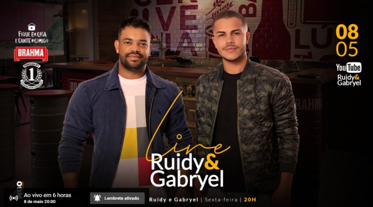 HOJE É DIA DE LIVE DA DUPLA CATALANA RUYD E GABRIEL; EVENTO PELO CANAL NO YOUTUB SERÁ ÀS 20H