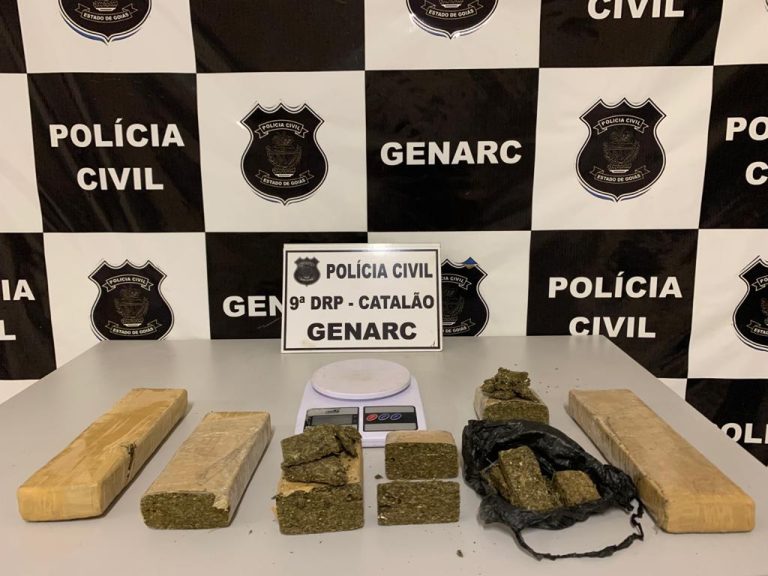 POLÍCIA CIVIL DE CATALÃO APREENDE 3 KG DE MACONHA NO BAIRRO JARDIM PARAÍSO; DOIS JOVENS FORAM PRESOS EM FLAGRANTE