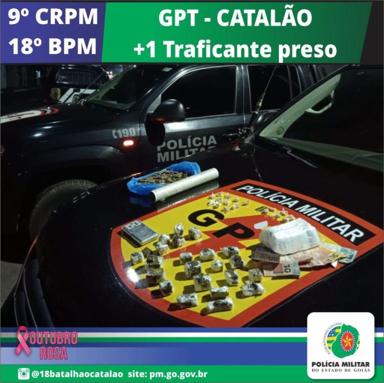 TRÁFICO: PM PRENDE SUSPEITO COM DROGAS EM CATALÃO