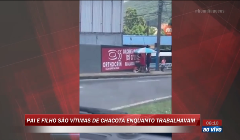 CASAL DE NAMORADOS GRAVAM VÍDEO HUMILHANDO PAI E FILHO NO INTERIOR DE MINAS GERAIS; FILHO SEGURAVA GUARDA SOL ENQUANTO O PAI PINTAVA UMA PLACA DE PUBLICADE