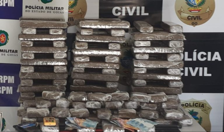 POLÍCIAS CIVIL E MILITAR DE CATALÃO APREENDEM MAIS DE 100 QUILOS DE MACONHA; UM ASSESSOR PARLAMENTAR DE DEPUTADO FEDERAL DO PARANÁ E OUTROS DOIS JOVENS FORAM PRESOS