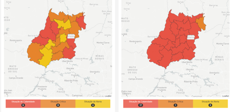 CATALÃO É NOVAMENTE INCLUÍDA NO ESTADO DE CALAMIDADE; NOVO MAPA DE CALOR E DE RECOMENDAÇÕES PARA AS PREFEITURAS, FOI DIVULGADO NO SÁBADO (27)