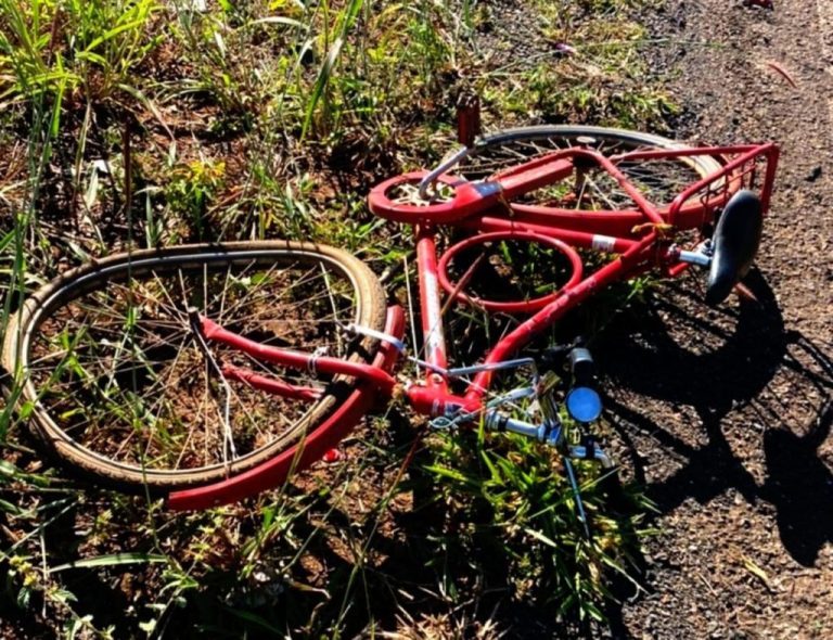 IDOSO DE 81 ANOS DE IDADE QUE ESTAVA DE BICICLETA NA GO 330, EM TRÊS RANCHOS, MORRE AO SE ENVOLVER EM ACIDENTE COM CARRO DE PASSEIO