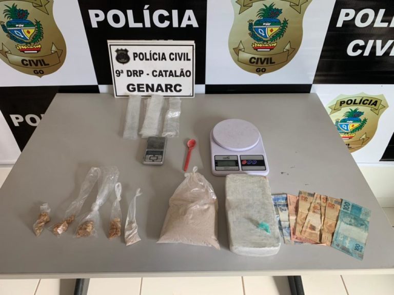 POLÍCIA CIVIL E PM DE CATALÃO PRENDERAM CASAL POR TRÁFICO DE DROGAS