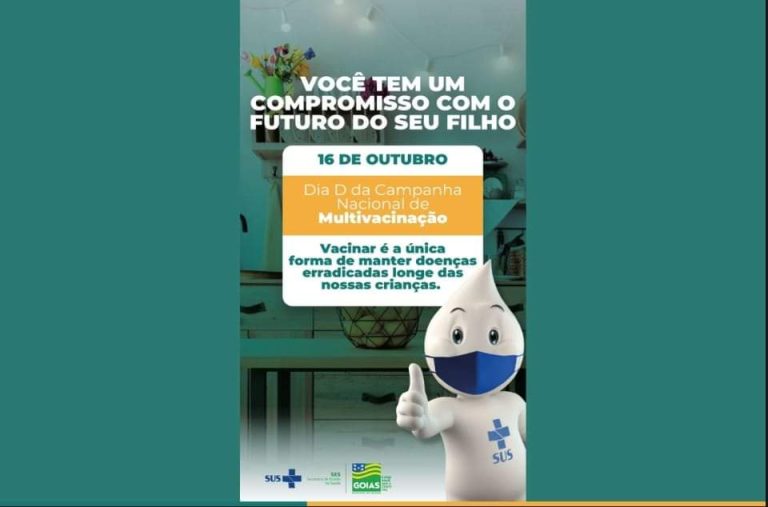 Dia da D da Campanha Nacional de Multivacinação de crianças e adolescentes será nesse sábado (16) em Catalão