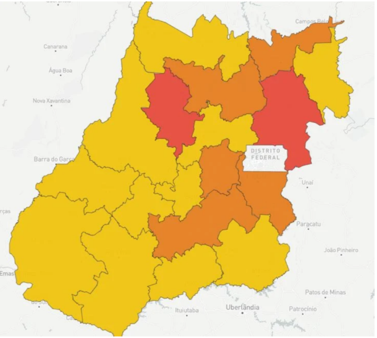 Cenário da Covid-19 em Goiás tem nova piora, aponta mapa da Saúde