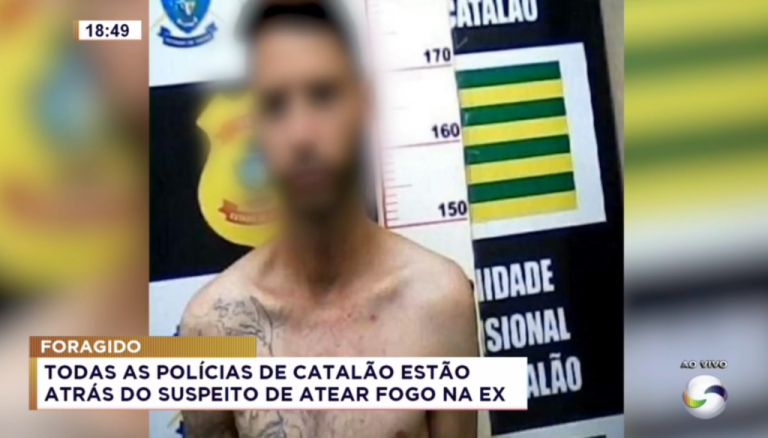 Todas as polícias de Catalão saem em busca do suspeito de espancar e queimar ex-mulher
