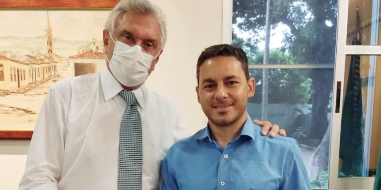 Hugo Deleon, prefeito de Três Ranchos, foi recebido pelo Governador Ronaldo Caiado; demandas emergenciais foram entregues