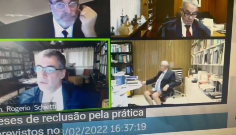 Após descuido, advogado aparece sem calça em julgamento virtual do STJ