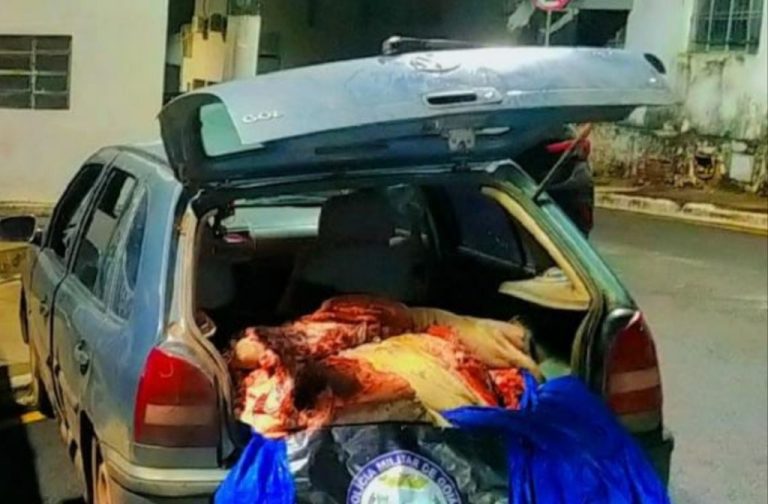 Com carnes no porta-malas, ladrão de gado que saiu da cadeia há 3 meses é preso de novo em Catalão