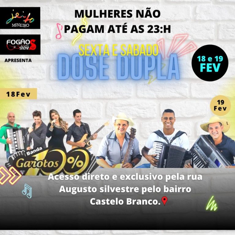 Nesta sexta (18) e sábado (19) é dose dupla no Fogão de Lenha Show, em Catalão