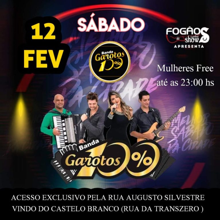 Hoje é dia de Garotos 100% no Fogão de Lenha Show; acesso principal e exclusivo é pela Rua da Transzero