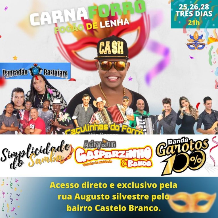 SÁBADO É DIA DE CARNAFORRÓ NO FOGÃO DE LENHA SHOW; ACESSO EXCLUSIVO PELA RUA DA TRANSZERO