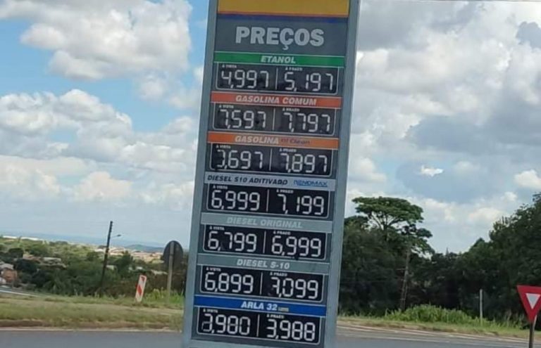CATALÃO: PREÇO DA GASOLINA CHEGA A R$ 7,69