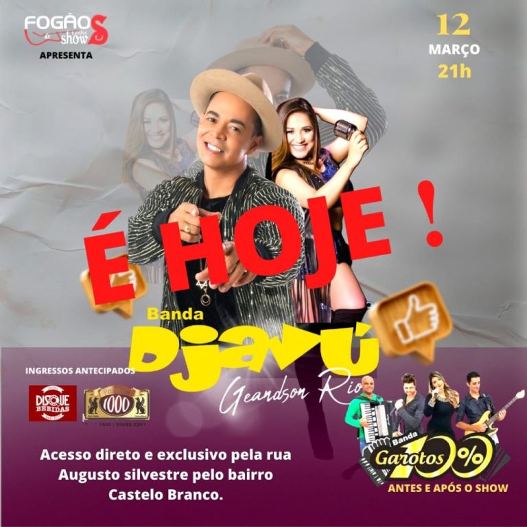 HOJE TEM BANDA DEJAVÚ NO FOGÃO DE LENHA SHOW; ACESSO EXCLUSIVO PELA RUA DA TRANSZERO