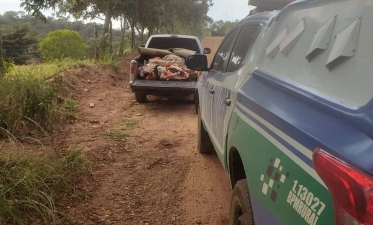 BATALHÃO RURAL DA PM FECHA ABATE CLANDESTINO DE GADO, EM CATALÃO; CAVALOS E EQUIPAMENTOS TAMBÉM FORAM RECUPERADOS