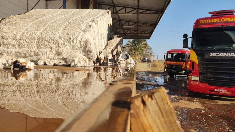 CERCA DE OITO TONELADAS DE ALGODÃO FORAM QUEIMADOS EM INCÊNDIO EM EMPRESA TÊXTIL NO DIMIC