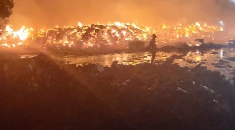 INCÊNDIO EM FÁBRICA DE EMBALAGENS DESTRÓI CERCA DE 4 MIL TONELADAS DE PAPELÃO, EM SENADOR CANEDO