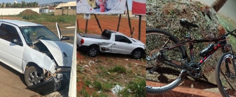 COLISÃO EM POSTE, SAÍDA DE PISTA E ATROPELAMENTO DE CICLISTA; ACIDENTES DE TRÂNSITO MARCARAM O FINAL DE SEMANA, EM CATALÃO
