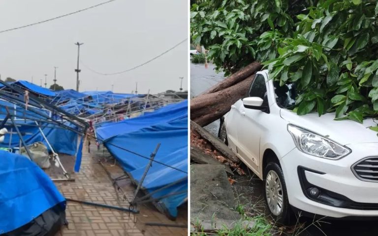 TEMPORAL CAUSA ESTRAGOS E ASSUSTA MORADORES DE GOIÂNIA, CAPITAL GOIÁS