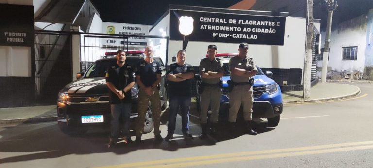 POLÍCIAS CIVIL E MILITAR PRENDEM SUSPEITO POR TENTATIVA DE HOMICÍDIO EM CATALÃO