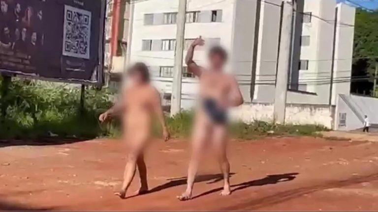 IDENTIFICADOS PELA POLÍCIA CIVIL, CASAL QUE FOI FLAGRADO ANDANDO PELADÕES PELAS RUAS DE GOIÂNIA, DEVEM RESPONDER POR ATOS OBSCENOS E POR VANDALISMOS