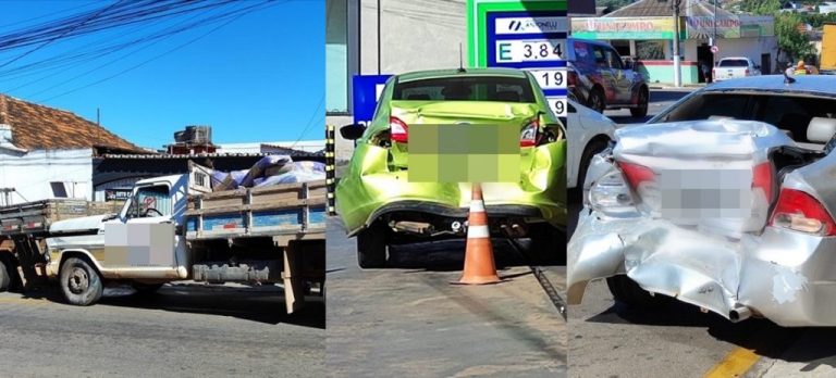 CAMINHONETE COM MATERIAIS DE CONSTRUÇÃO PERDE OS FREIOS E ATINGE TRÊS VEÍCULOS EM MOVIMENTADA AVENIDA DE CATALÃO