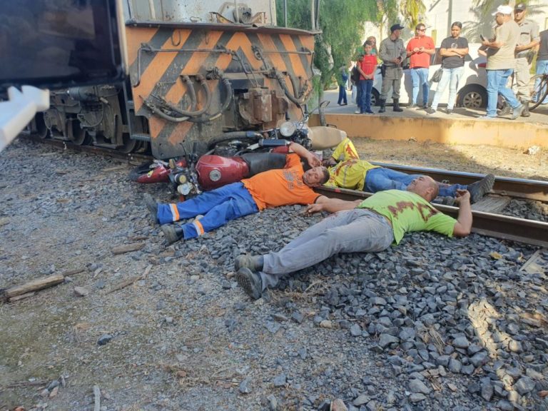 SIMULADO DE ACIDENTE DE TRÂNSITO ALERTA PARA OS PERIGOS DOS CRUZAMENTOS DE RUAS E AVENIDAS DE CATALÃO COM A LINHA FÉRREA