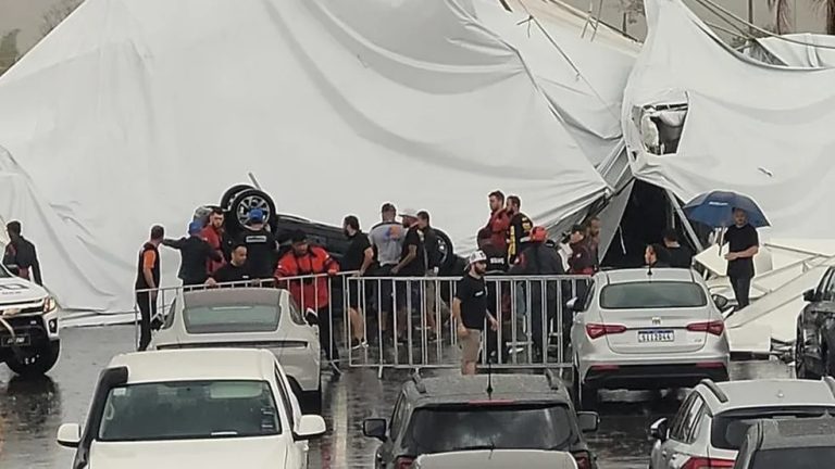 VENDAVAL EM GOIÂNIA ARRASTOU TENDAS E TOMBOU CARRO NO AUTÓDROMO DE GOIÂNIA DURANTE EVENTO DE CORRIDA