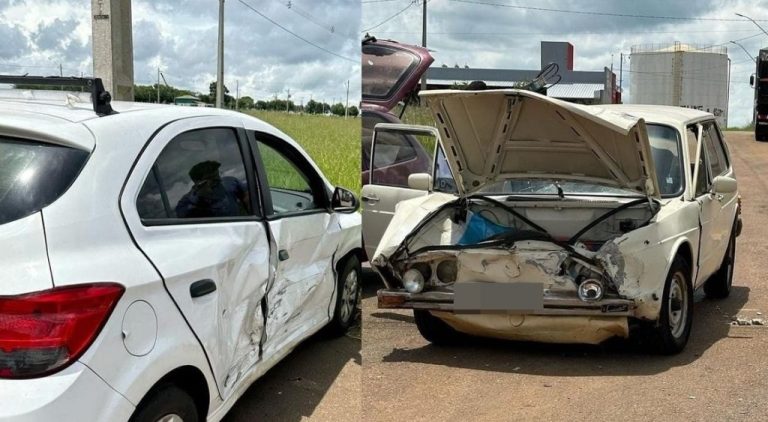 Câmera de monitoramento flagrou batida entre Brasília e Ônix, em Catalão