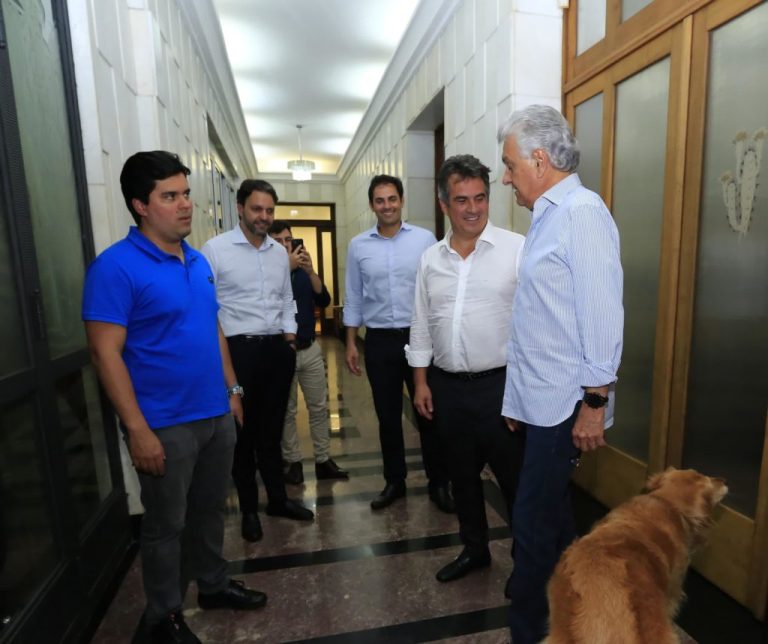 Caiado, Jamil e Baldy recepcionam Senador Ciro Nogueira e ministro André Fufuca no Palácio das Esmeraldas