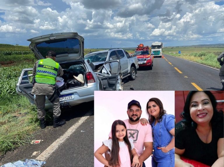 Casal e filha de apenas 9 anos morrem em trágico acidente em rodovia estadual de Goiás
