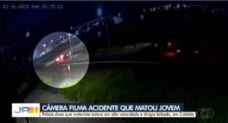 Dinâmica do Acidente: Câmera de segurança registra o momento exato do capotamento em Catalão, que vitimou fatalmente uma jovem de 19 anos