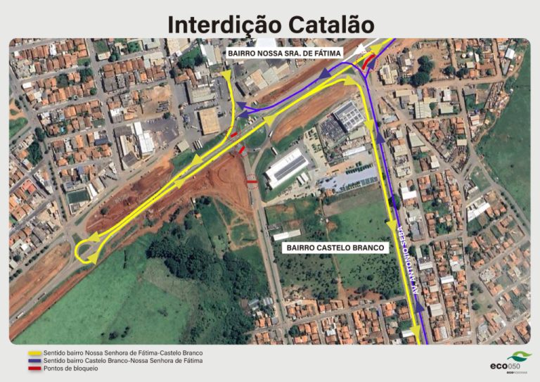 ATENÇÃO: Obras de duplicação da BR-050 no perímetro urbano de Catalão, mudam acessos aos bairros Castelo Branco e Nossa Senhora de Fátima